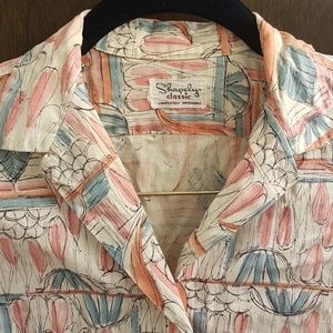MCM pattern vintage  cotton blouse S/M